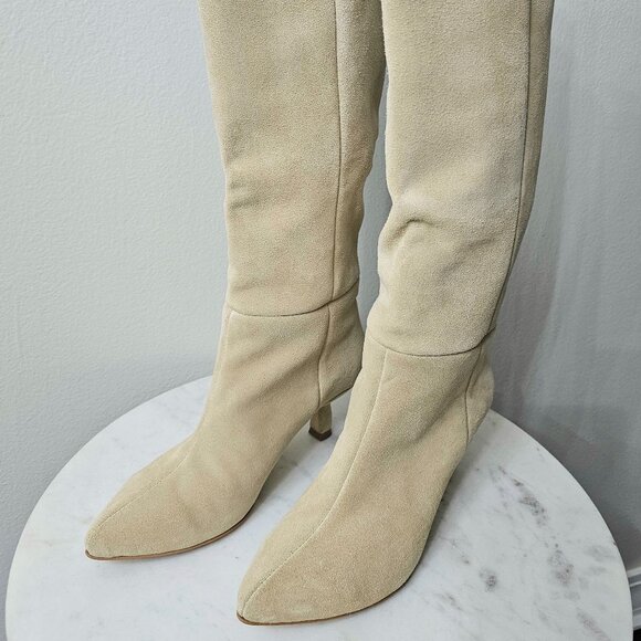 Knee-high Pull-on Boots in Suede - Picture 2 of 10